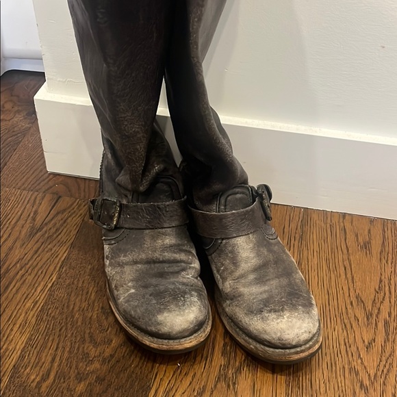 Distressed Leather Frye Riding Boots - Picture 3 of 5